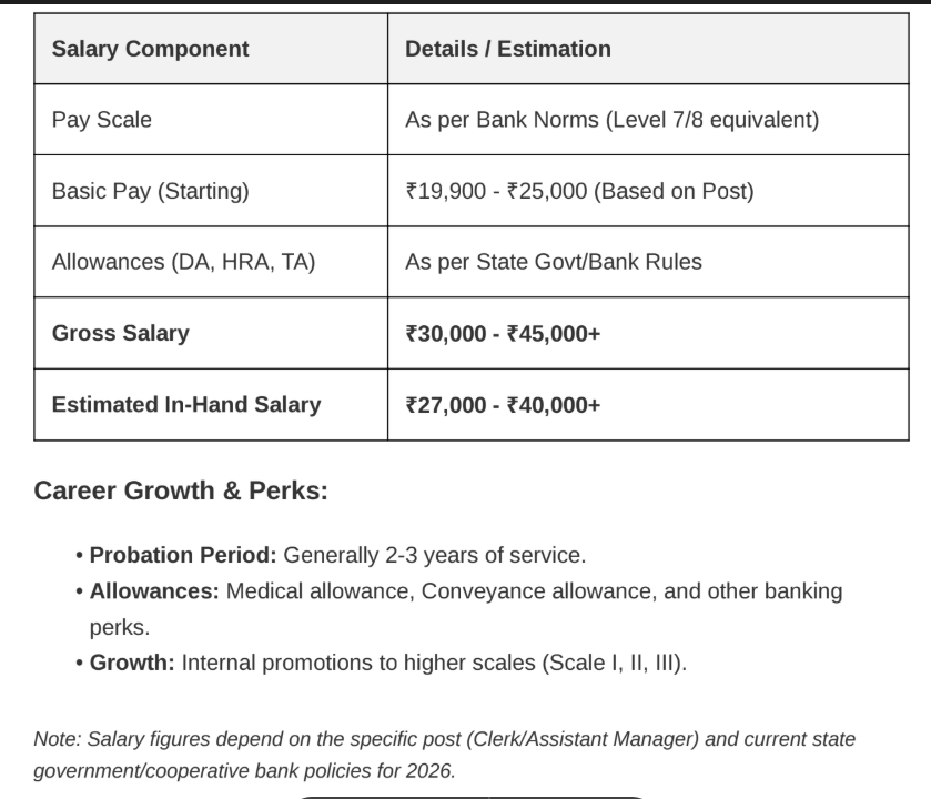 CG Sahkari Bank Salary Chart